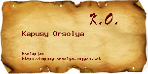 Kapusy Orsolya névjegykártya